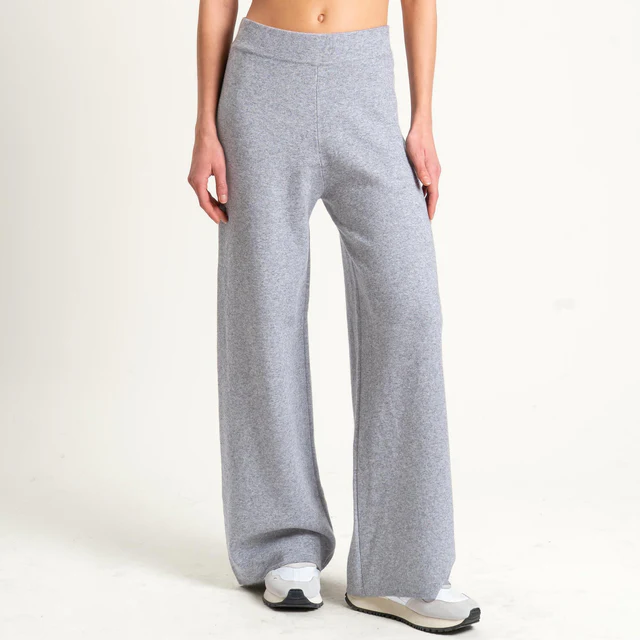 Zeroassoluto-Pantalone in maglia elastico in vita - perla